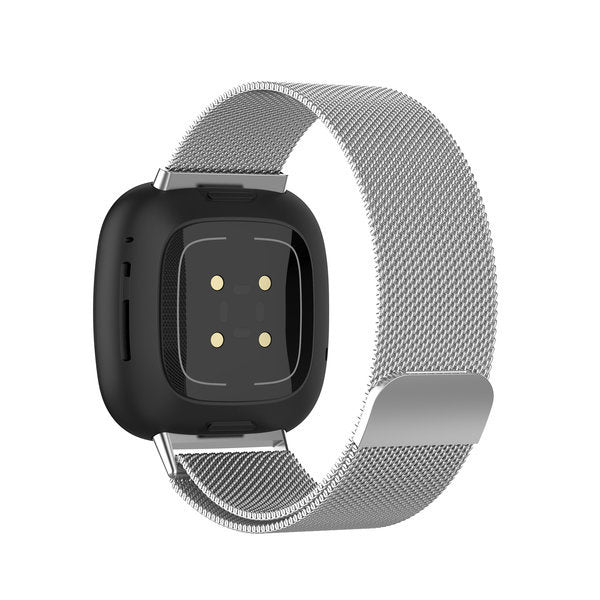Fitbit Versa 4 Milanese Band In Silver Finish Sheen