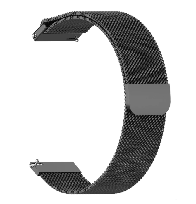 Black 20mm Milanese Strap With Quick Release Clasp