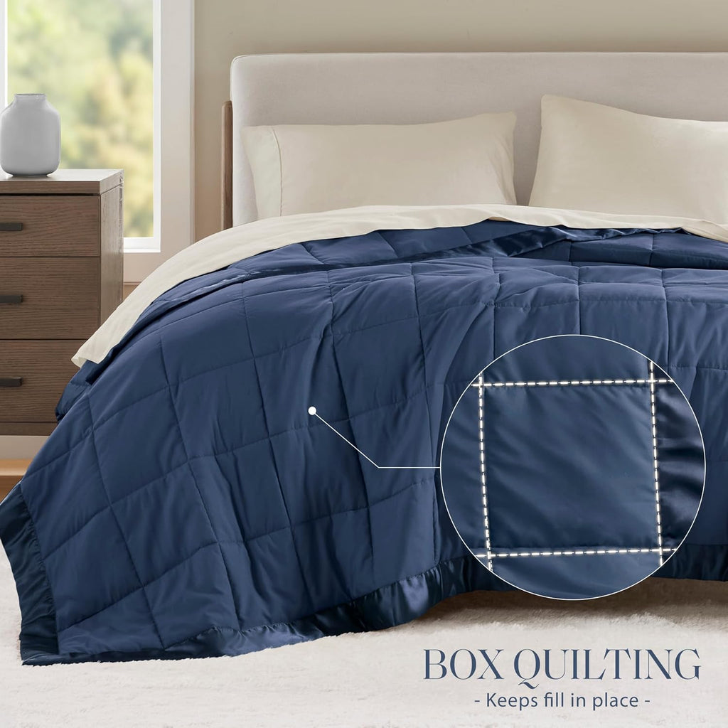 Windom Collection Lightweight Soft Blanket With Satin Trim