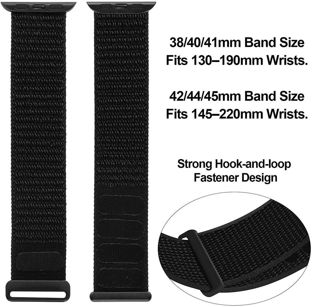 Apple Watch Nylon Strap With Velcro Fastener Black Version
