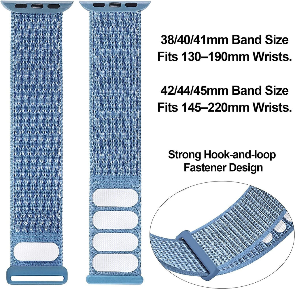 Apple Watch Replacement Band With Blue Color Nylon Loop