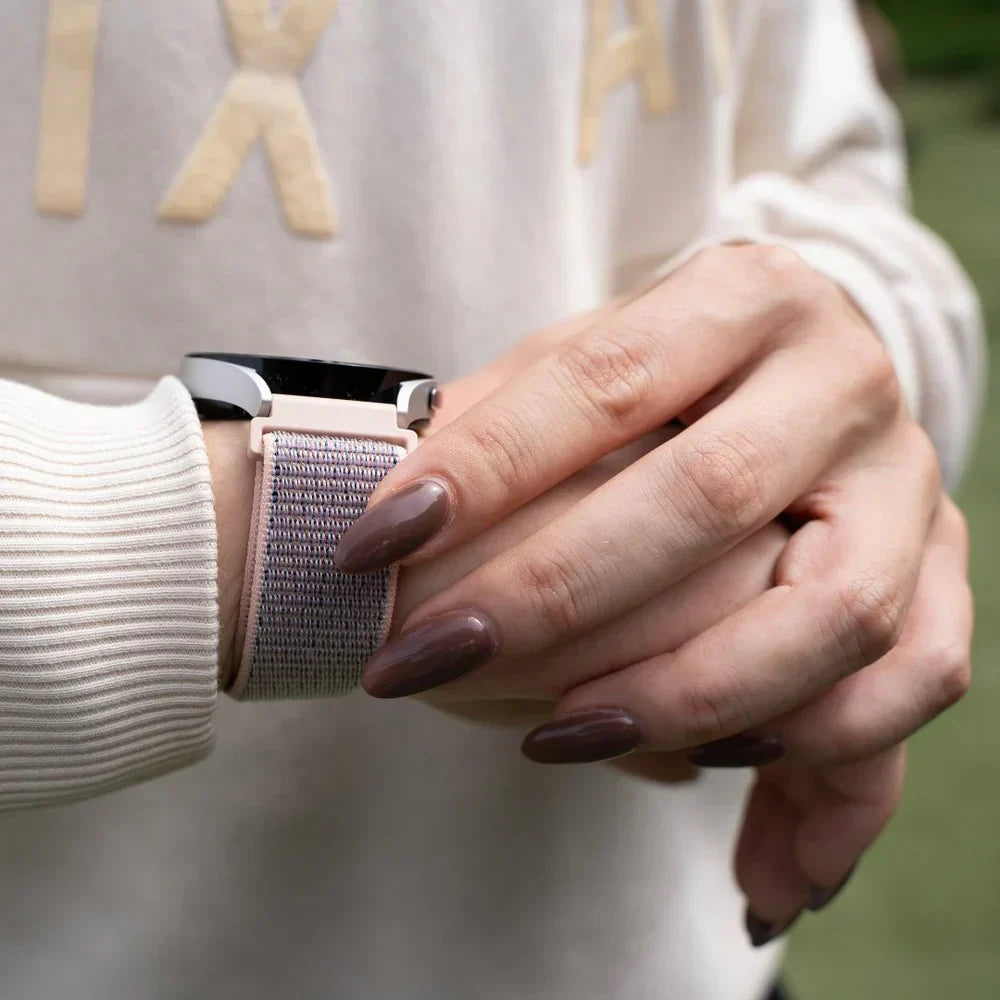 Garmin Vivoactive 4S Nylon Strap In Pink And Grey Colorway