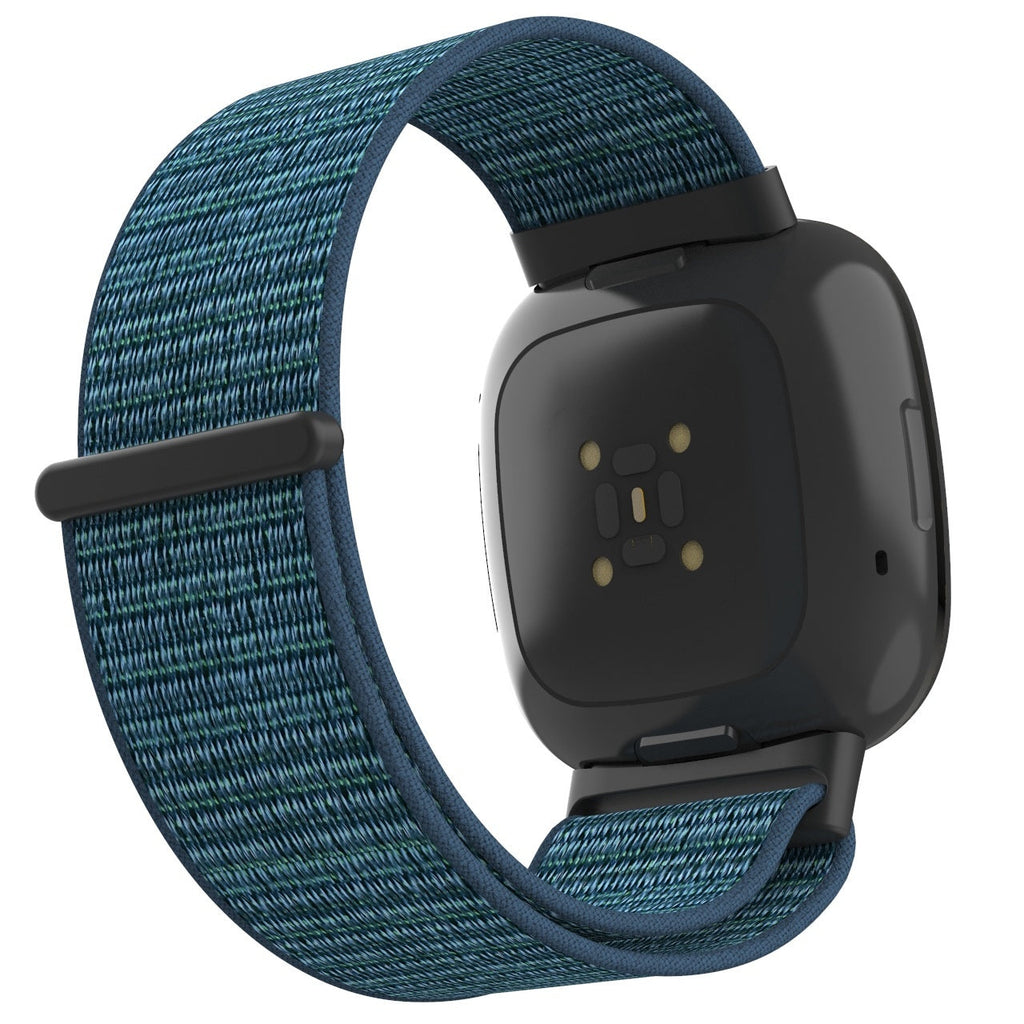 Blue Nylon Watch Band For Fitbit Versa 4 Smartwatch