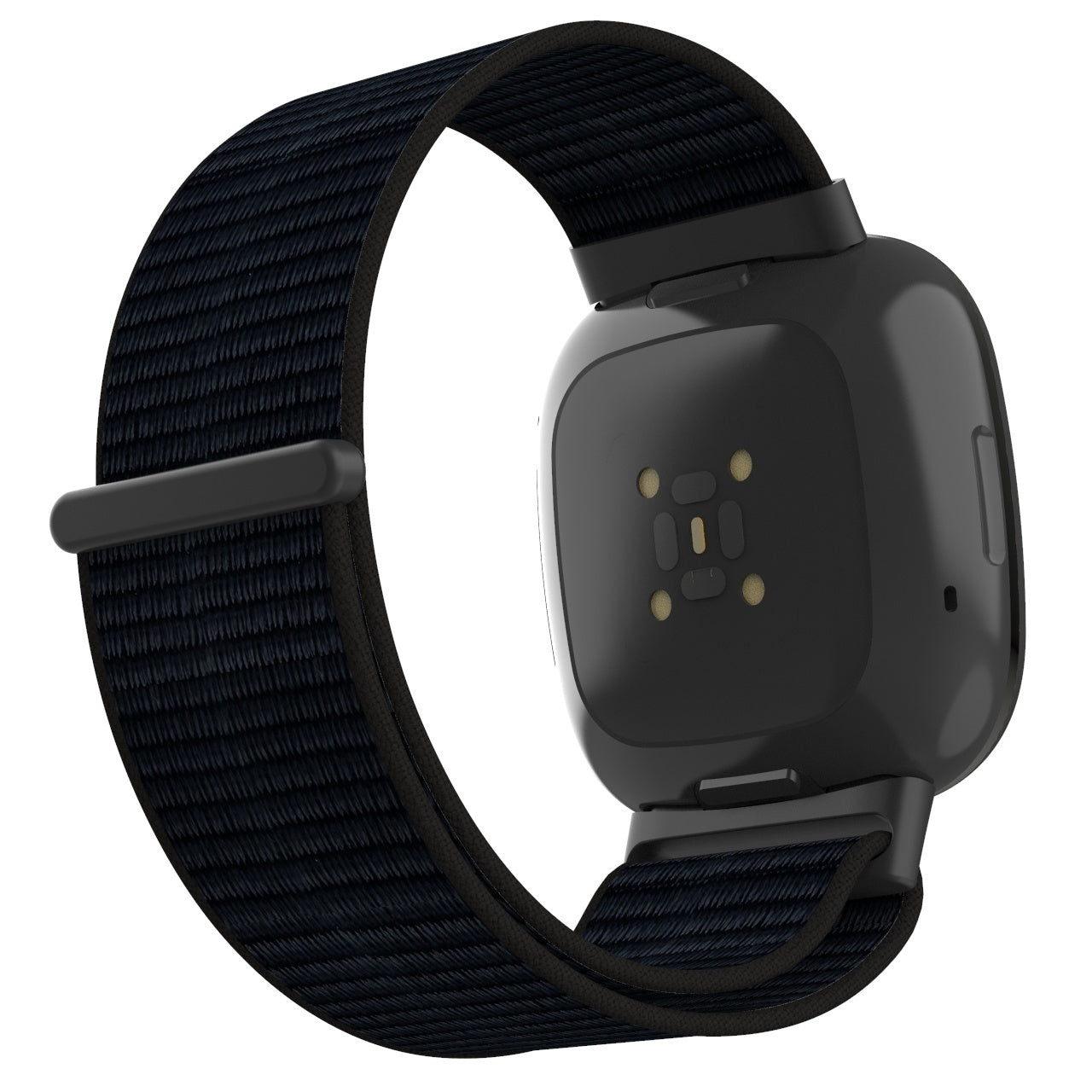Black Nylon Watch Strap For Fitbit Versa 4 Wristwatch Band