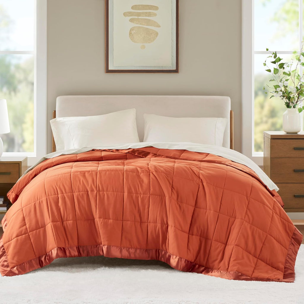 Windom Collection Lightweight Soft Blanket With Satin Trim