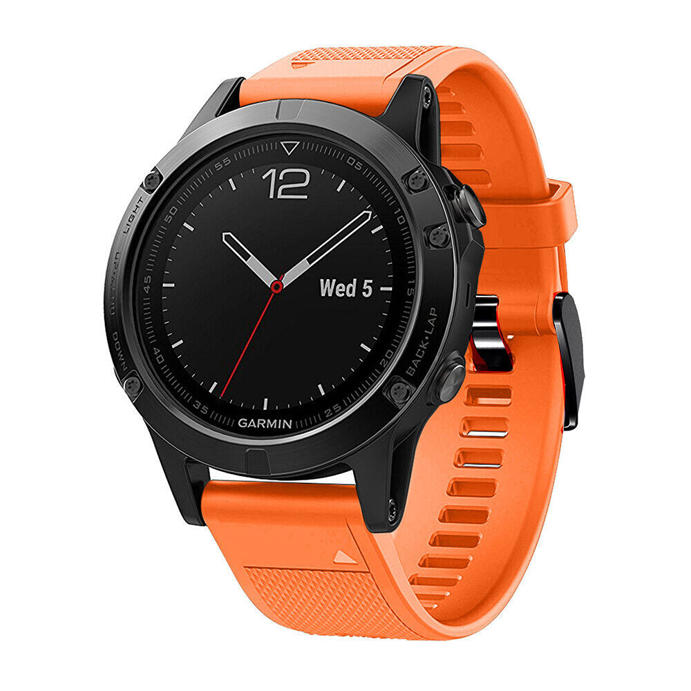 Garmin Fenix Orange Silicone Watch Band Replacement