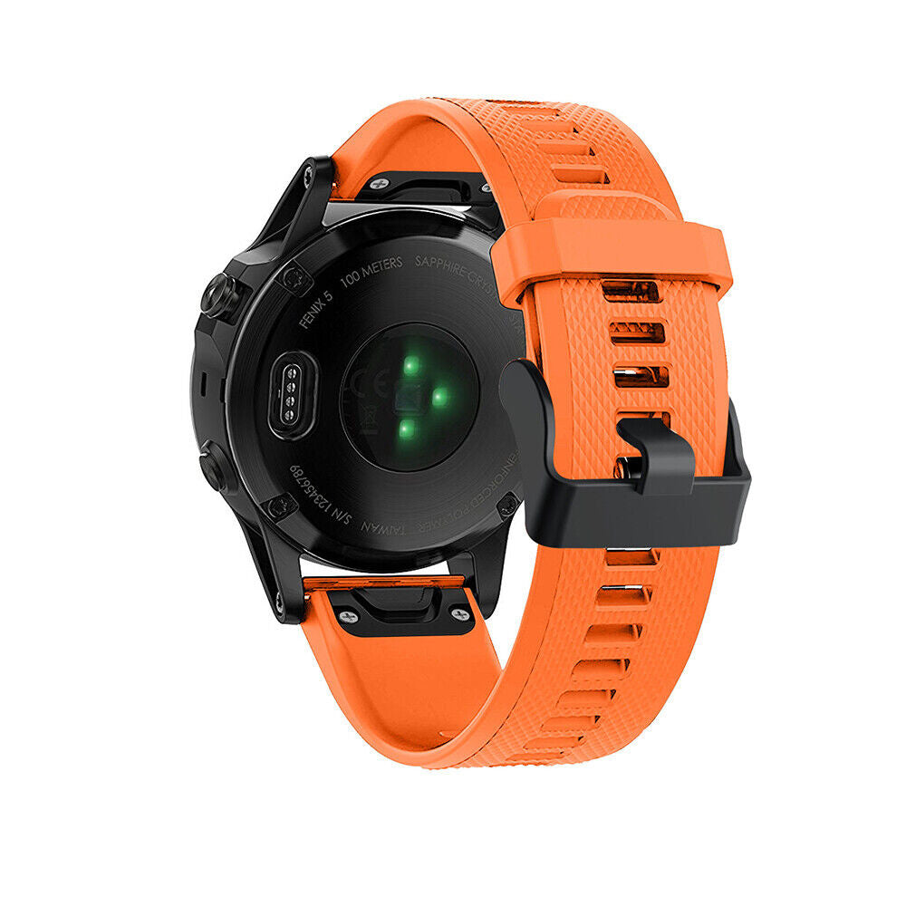 Garmin Fenix Orange Silicone Watch Band Replacement