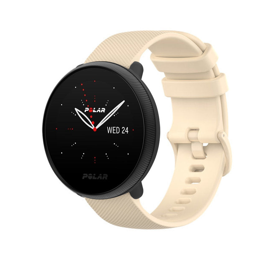Premium Beige Silicone Strap For Polar Ignite 2 Watch