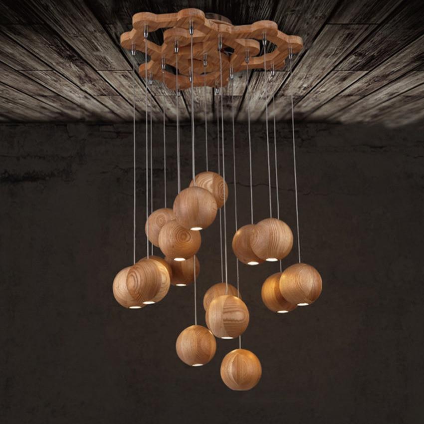 Sylva Solid Wood Orb Chandelier For Modern Living Rooms