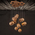 Sylva Solid Wood Orb Chandelier For Modern Living Rooms