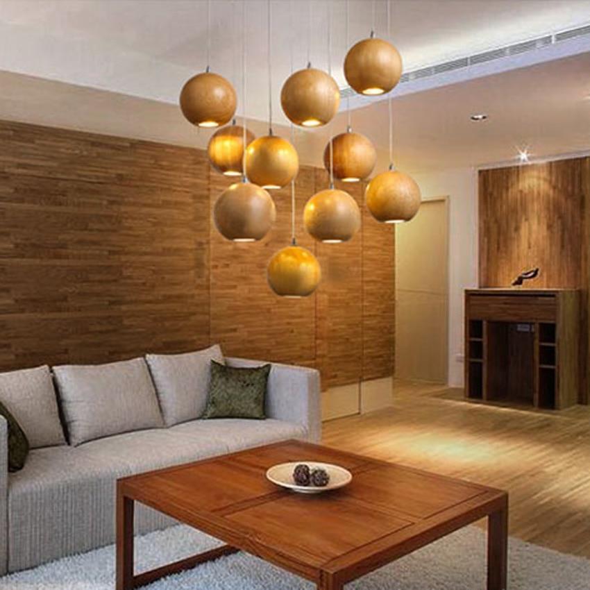 Sylva Solid Wood Orb Chandelier For Modern Living Rooms