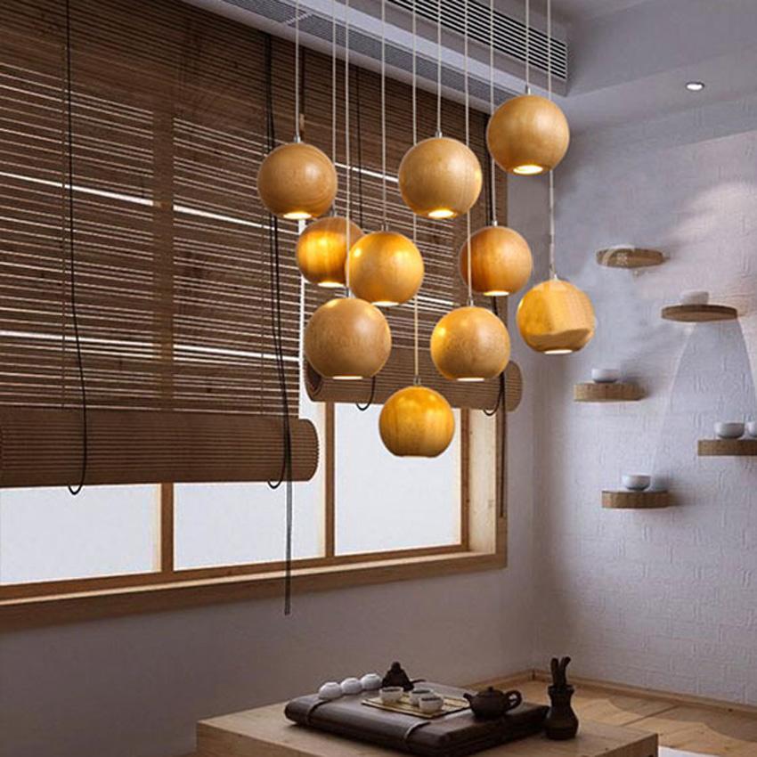 Sylva Solid Wood Orb Chandelier For Modern Living Rooms