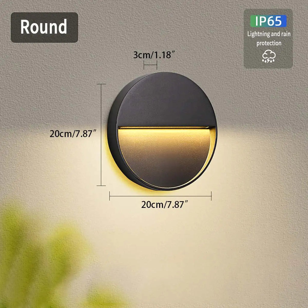 Outdoor Wall Light With Round Or Square Shape Waterproof Exterior Fixture