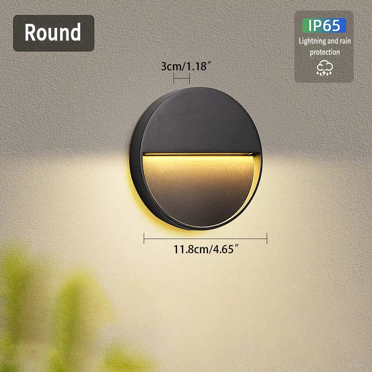Outdoor Wall Light With Round Or Square Shape Waterproof Exterior Fixture
