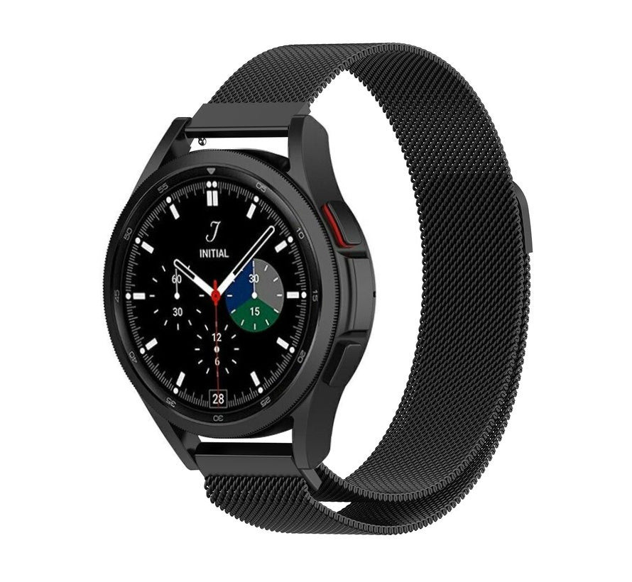 Black Milanese Band For Samsung Galaxy Watch 4 Classic 46mm