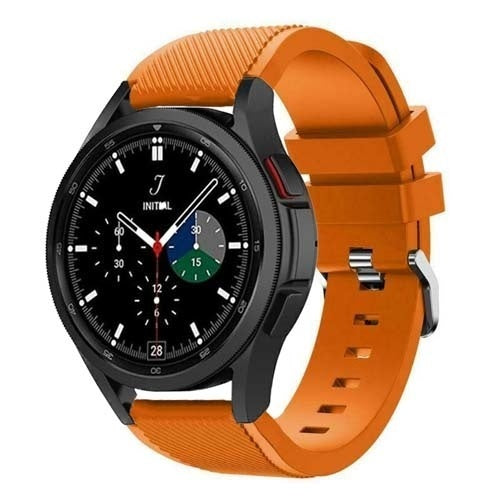Orange Silicone Band With Buckle For Samsung Galaxy Watch 4 Classic 46mm