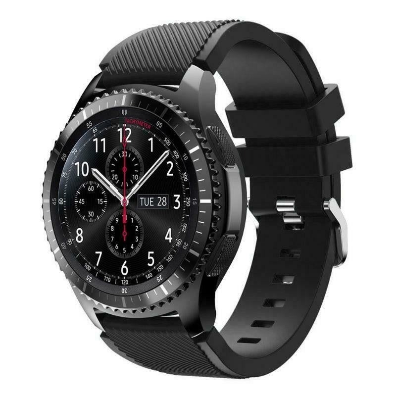 Samsung Gear S3 Black Silicone Strap Replacement Band