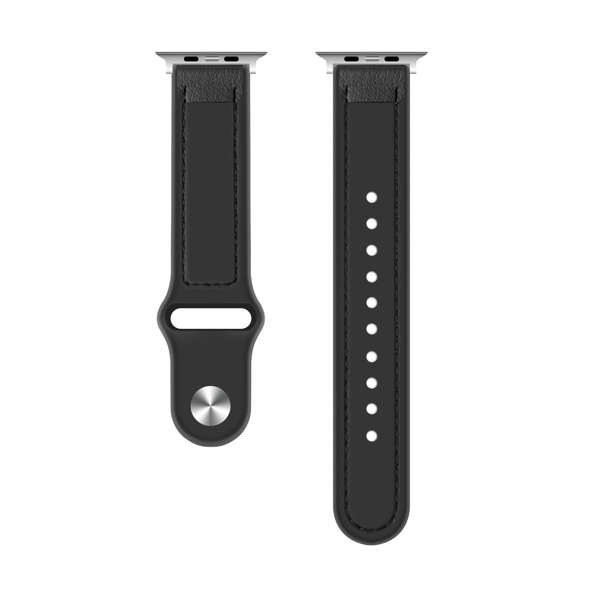 Apple Watch Black Leather Hybrid Replacement Band Strap