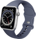 Grey Blue Silicone Strap For Apple Watch With Classic Style