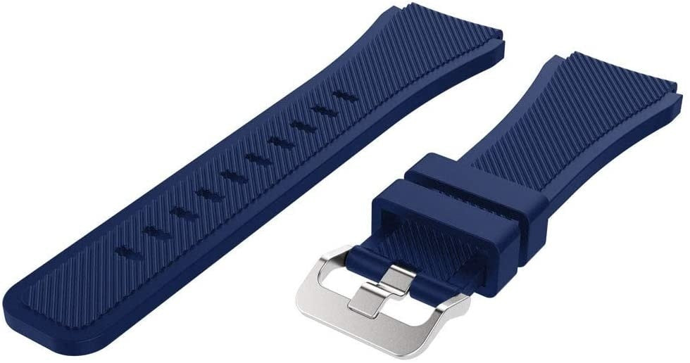 Dark Blue 22mm Quick-Release Silicone Watch Band For Everyday Comfort