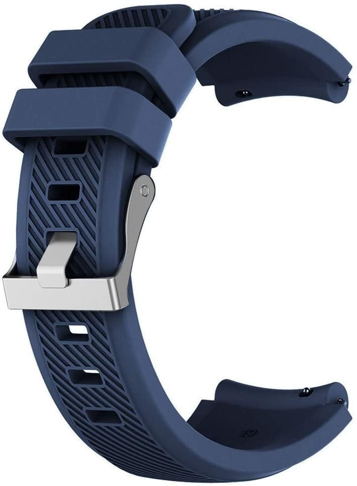 Dark Blue 22mm Quick-Release Silicone Watch Band For Everyday Comfort