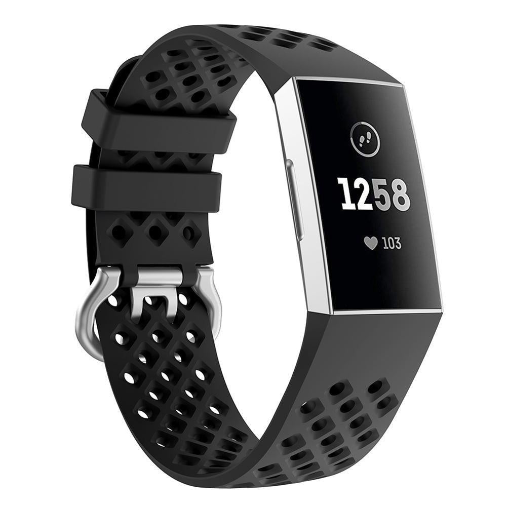 Fitbit Charge 4 Black Accessory With Breathable Wristband