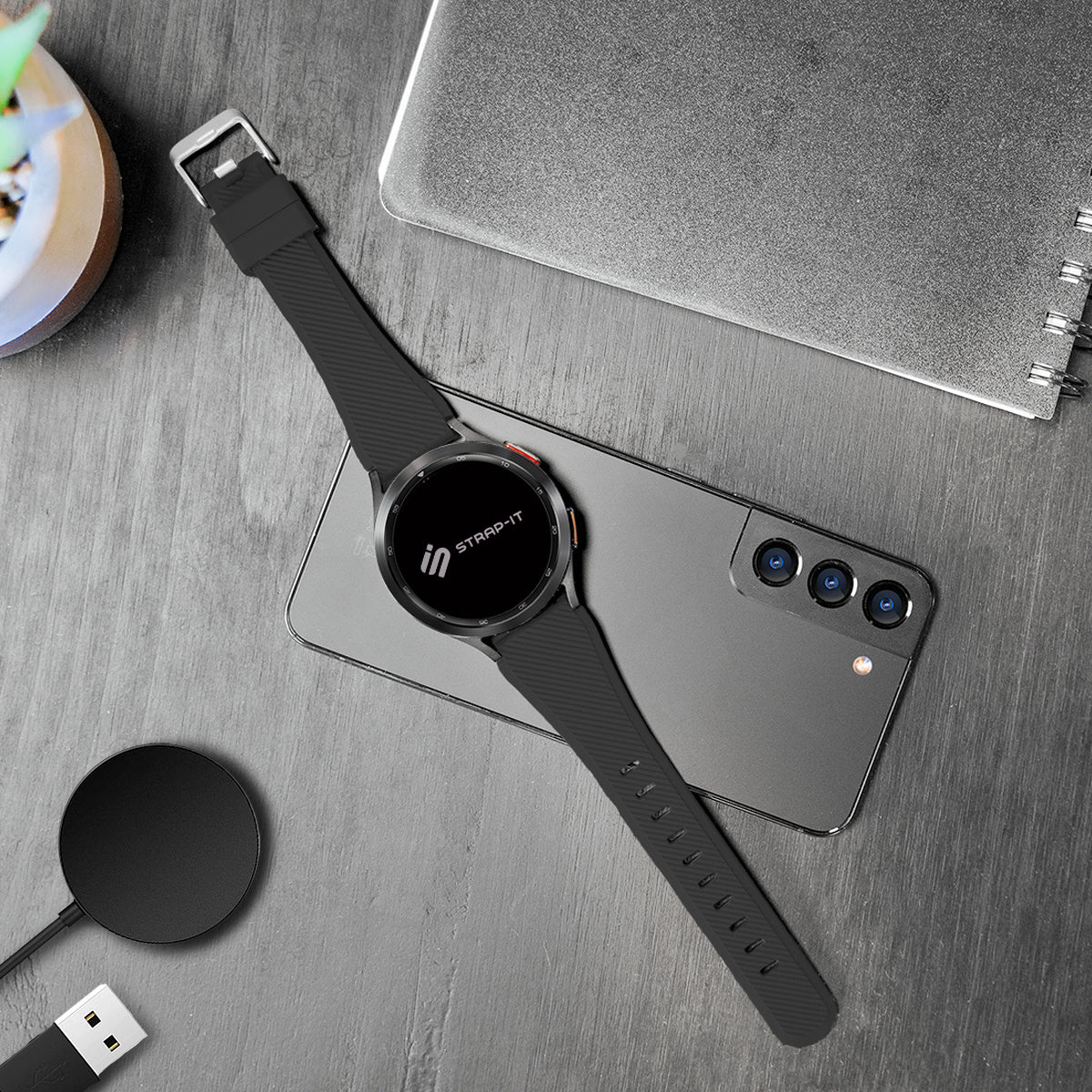 Samsung Gear S3 Black Silicone Strap Replacement Band