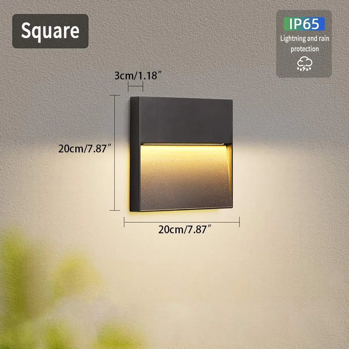 Outdoor Wall Light With Round Or Square Shape Waterproof Exterior Fixture
