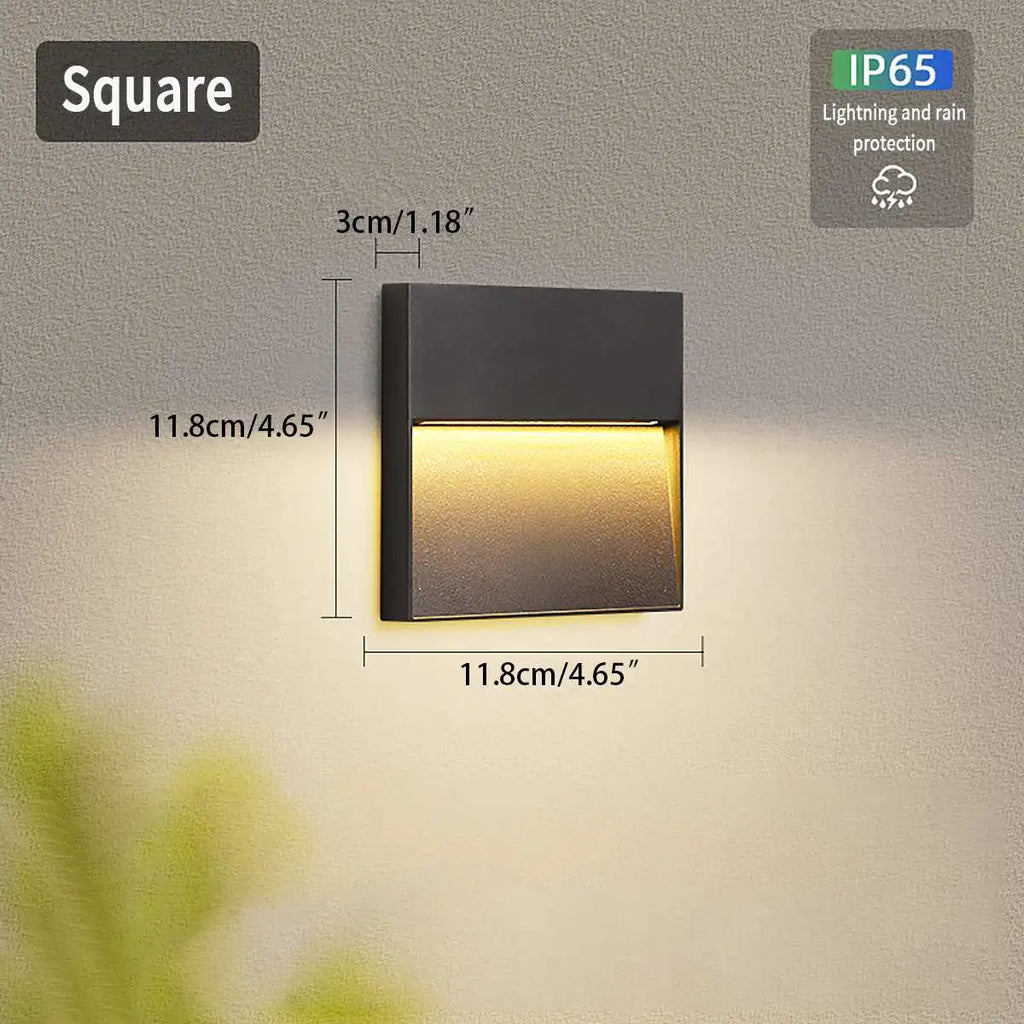 Outdoor Wall Light With Round Or Square Shape Waterproof Exterior Fixture