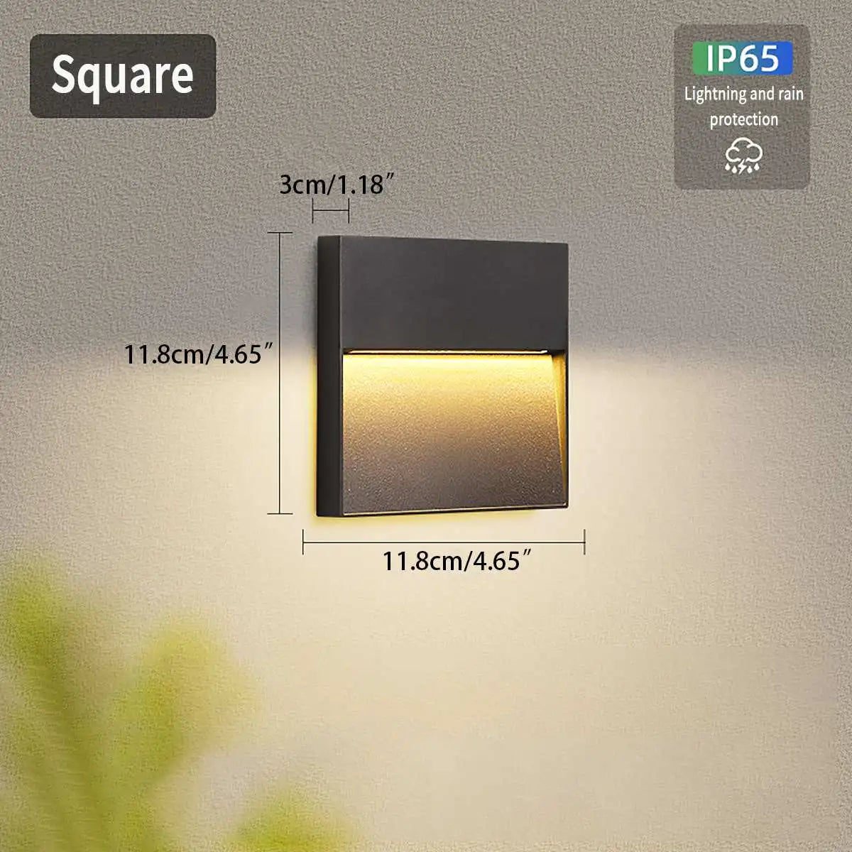 Outdoor Wall Light With Round Or Square Shape Waterproof Exterior Fixture