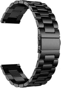Black 22mm Watch Strap In Stainless Steel With Quick Release
