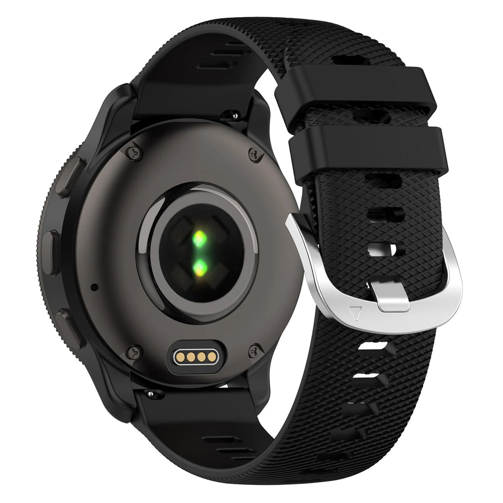 Garmin Vivoactive 3 Black Silicone Watch Band For Wristwatch