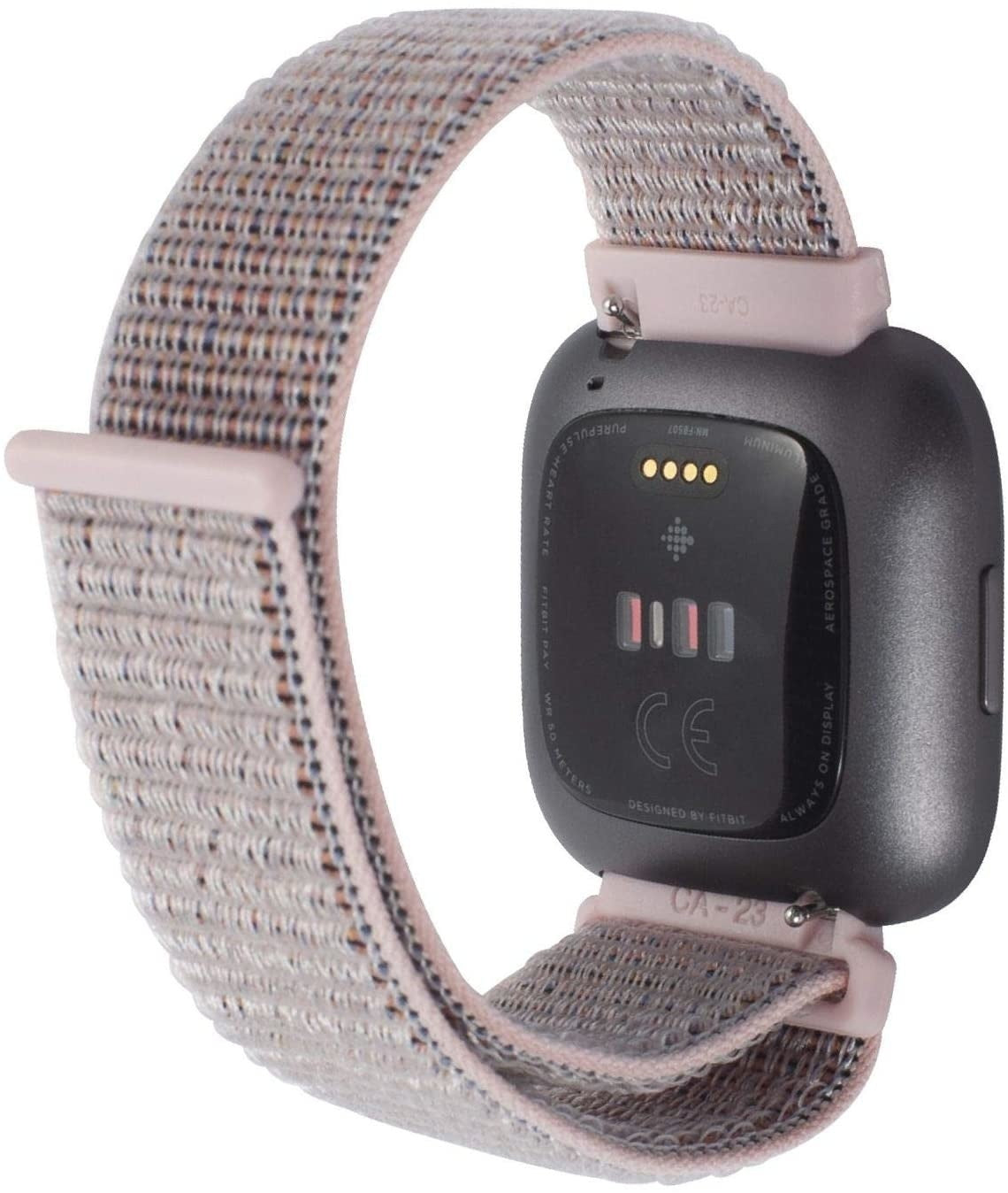 Chic Pink Nylon Wrist Strap For Fitbit Versa 2 Watch