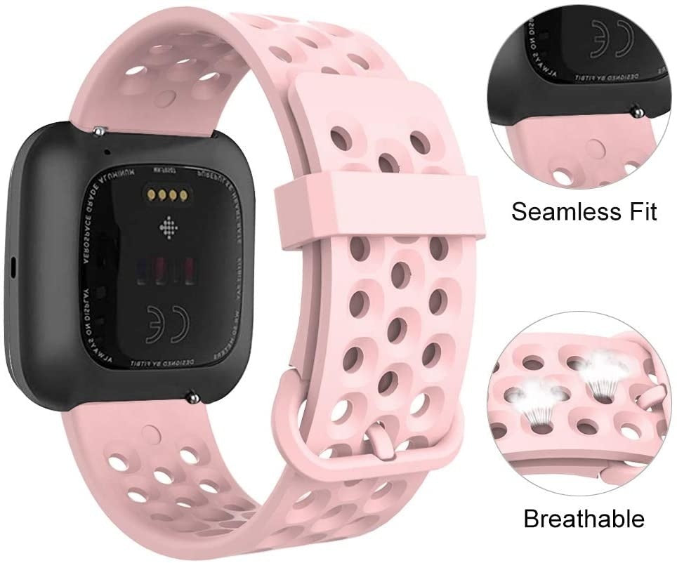 Fitbit Versa Strap That Fits Versa 2 In Breathable Pink Silicone