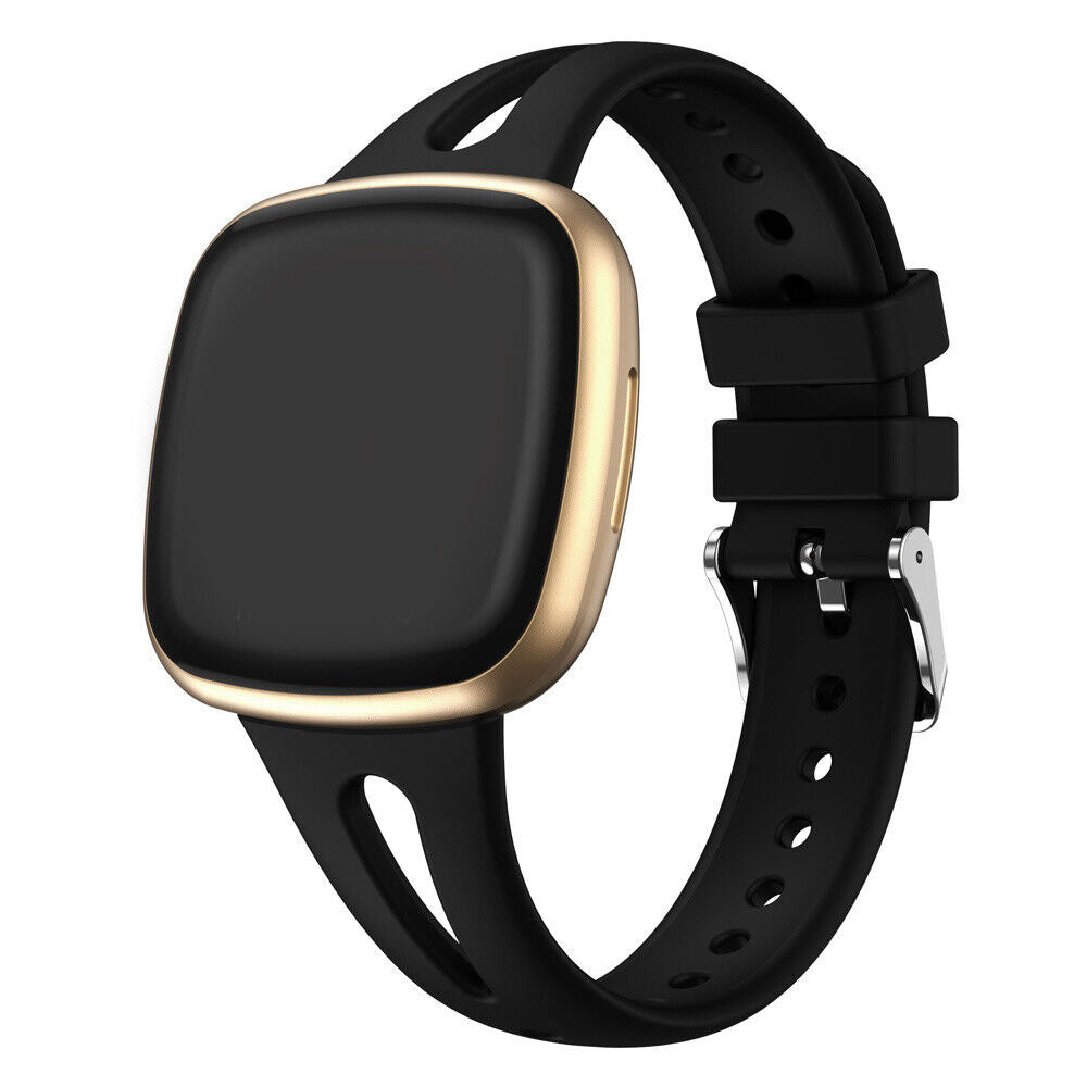 Fitbit Versa 4 Black Premium Silicone Band For Everyday Wear