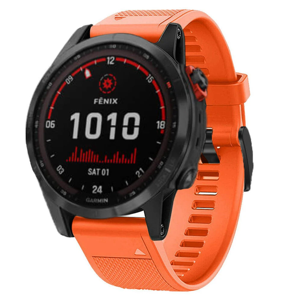 Garmin Fenix 7 Orange Silicone Replacement Wrist Band