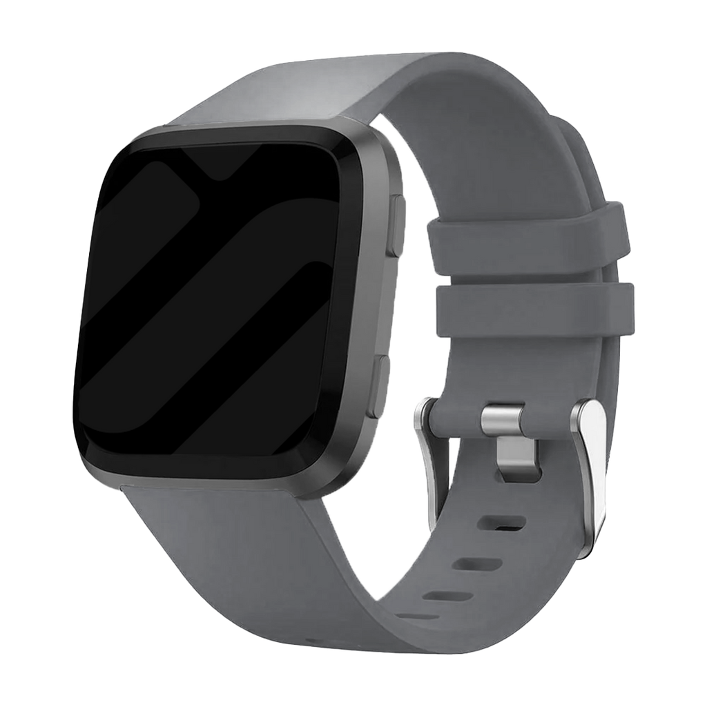 Grey Silicone Band With Buckle For Fitbit Versa And Versa 2
