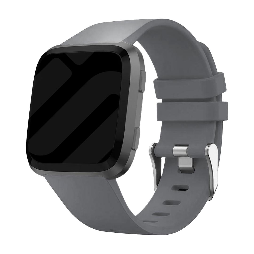Grey Silicone Band With Buckle For Fitbit Versa And Versa 2