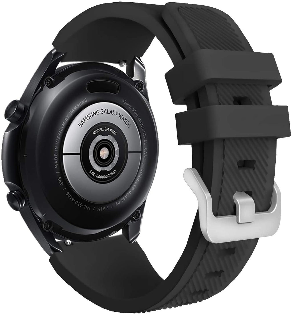 Samsung Galaxy Watch 3 45mm Black Silicone Band for Daily Wear