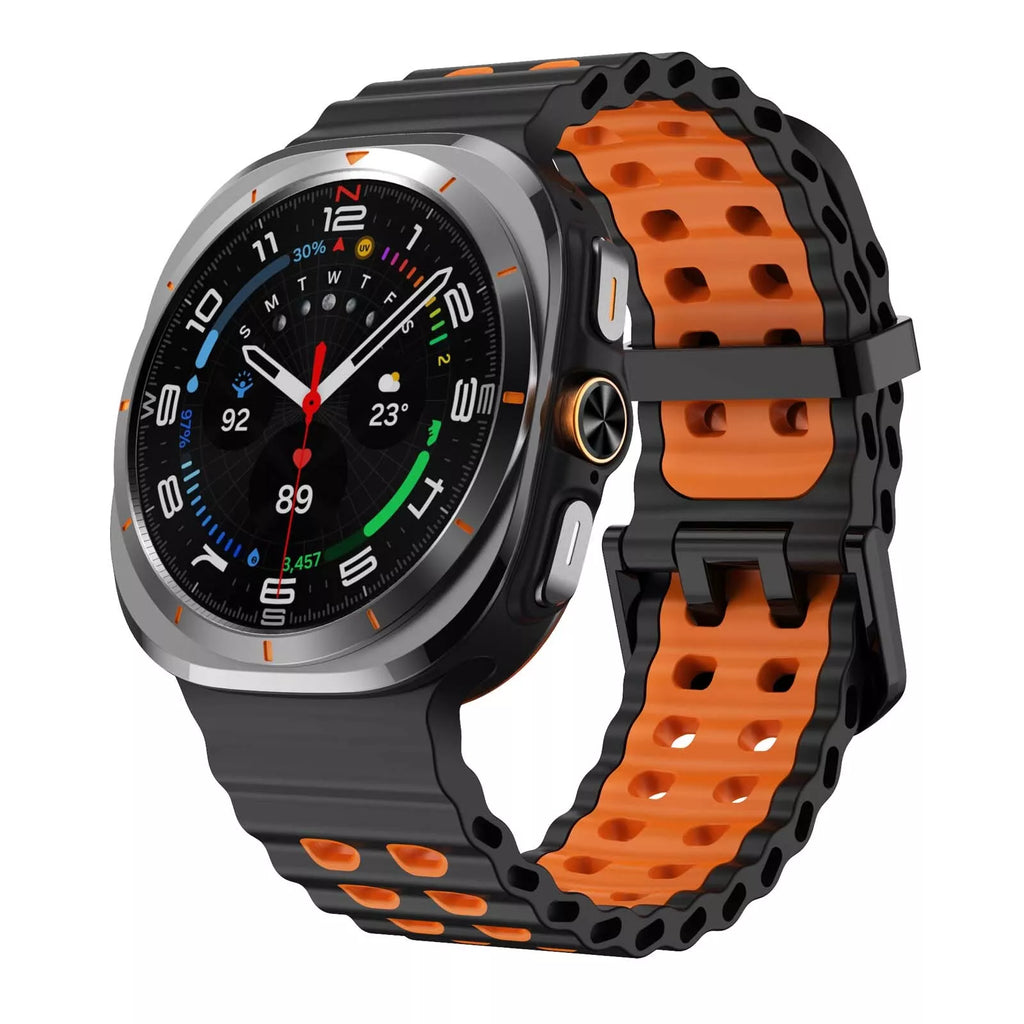 Samsung Galaxy Watch Ultra Wave Silicone Band Orange And Black
