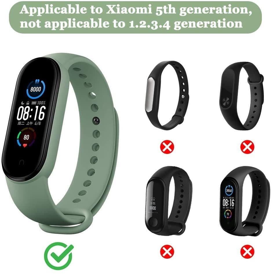Xiaomi Mi Band 5 Black Silicone Replacement Wrist Strap