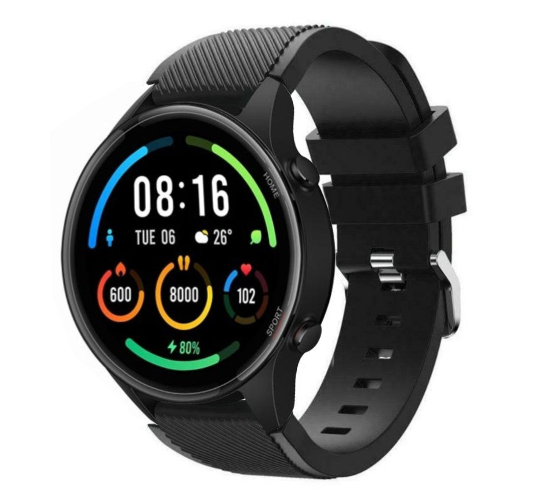 Black Silicone Band With Buckle For Xiaomi Mi Watch