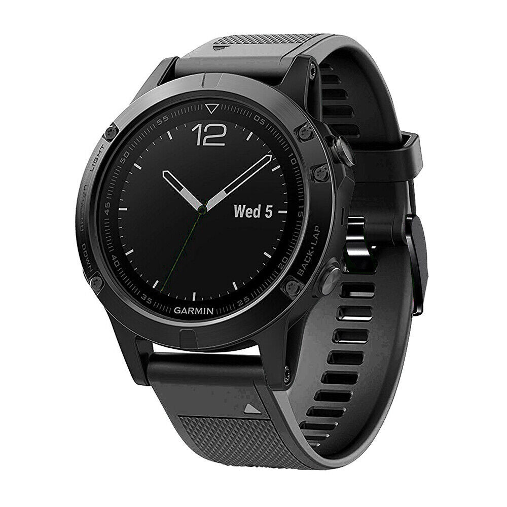 Black Silicone Watch Band For Garmin Fenix 5 Plus And Fenix 6 Pro