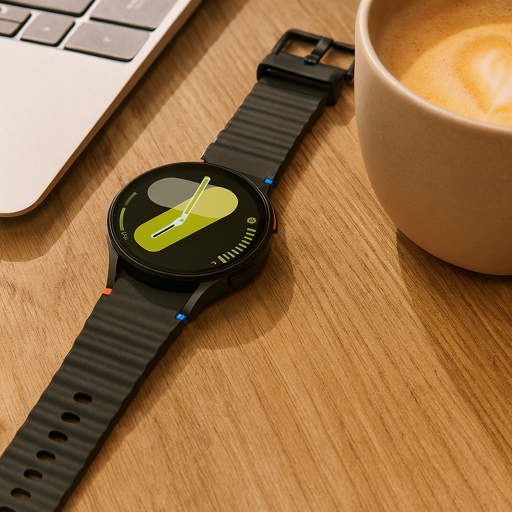 Wave Silicone Band For Samsung Galaxy Watch 7 44mm Black
